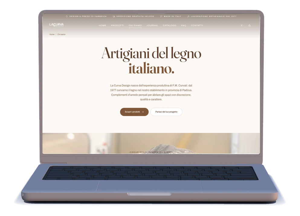 LaCurvaDesign: la pagina chi siamo, artigiani del legno italiano